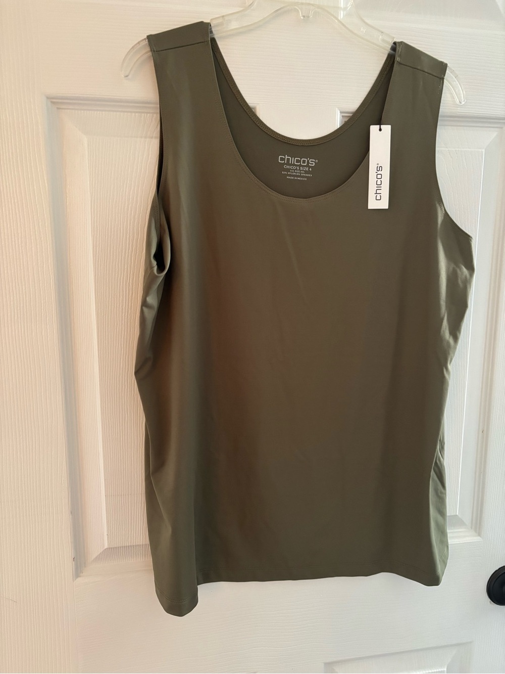 Chico’s Lichen/Olive Green Microfiber Tank Size  4 (20/22-XXL)
